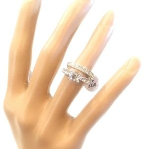 Silver Cocktail Wedding Ring Set Costume Jewelry Travel Beach Trip  6 New